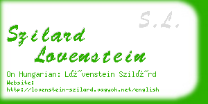 szilard lovenstein business card